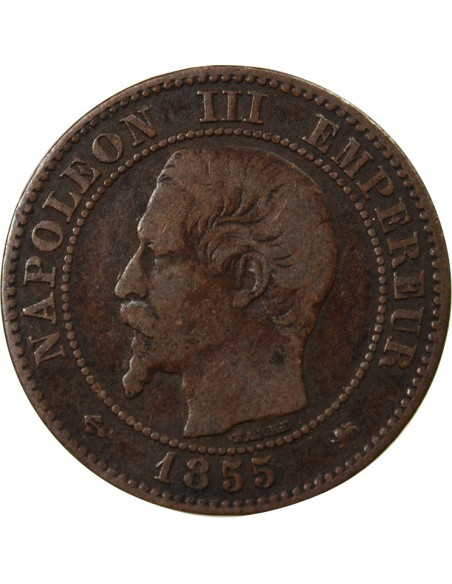 NAPOLEON III - 2 CENTIMES 1855 D LYON - ANCRE Petit D Petit Lion
