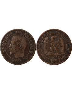 NAPOLEON III - 2 CENTIMES 1855 D LYON - ANCRE Petit D Petit Lion 2