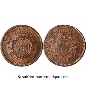 MAIRE DE NANTES - FRANCOIS DE LA HAYE MORICAUD JETON CUIVRE 1738