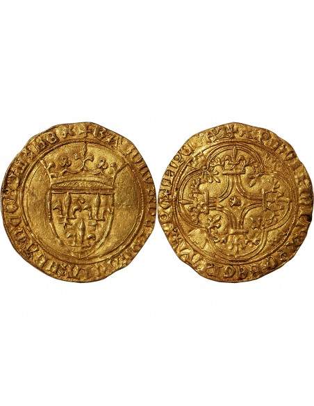 CHARLES VI LE FOU - ECU D'OR A LA COURONNE 1380 / 1422