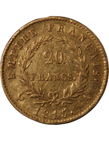 NAPOLEON Ier, CENT JOURS - 20 FRANCS OR 1815 A PARIS