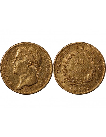 NAPOLEON Ier, CENT JOURS - 20 FRANCS OR 1815 A PARIS