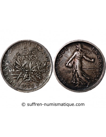 SEMEUSE - 5 FRANCS ARGENT 1959 ESSAI