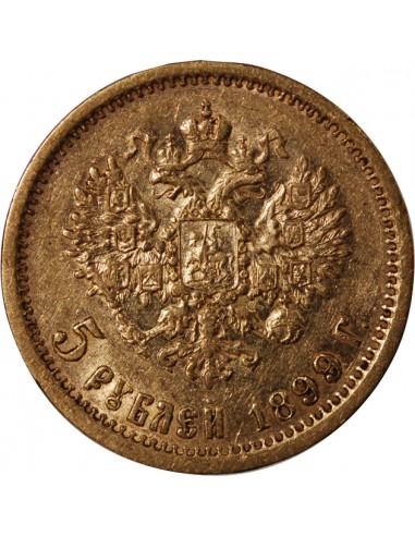 RUSSIE, NICOLAS II - 5 ROUBLES OR 1899