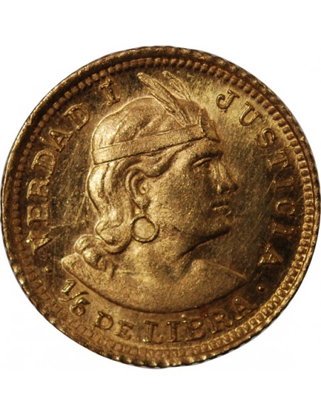 PEROU - 1/5 LIBRA OR 1911 LIMA