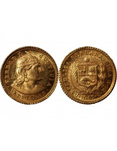 PEROU - 1/5 LIBRA OR 1911 LIMA 2