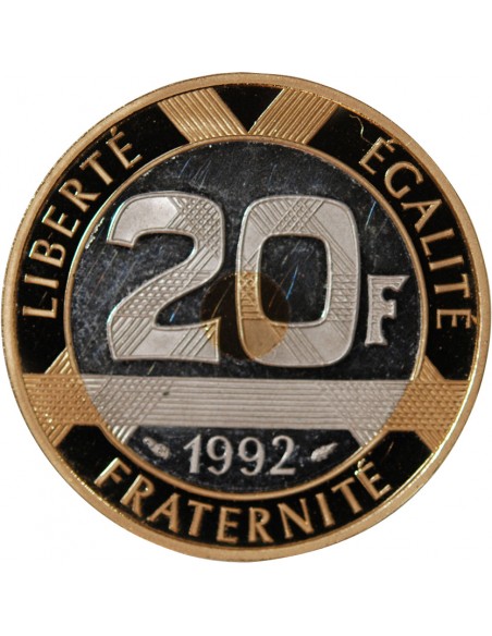 MONT SAINT MICHEL - 20 FRANCS OR ARGENT 1992 "Frappe BE"