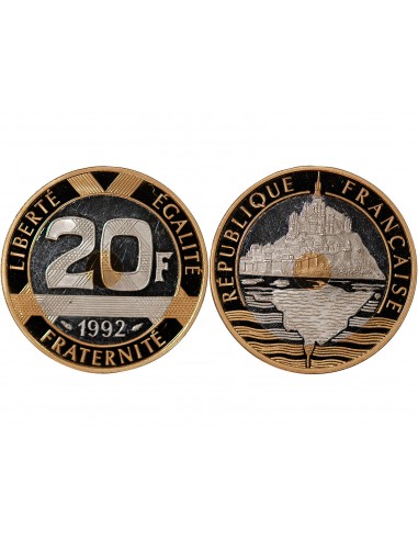 MONT SAINT MICHEL - 20 FRANCS OR ARGENT 1992 "Frappe BE"