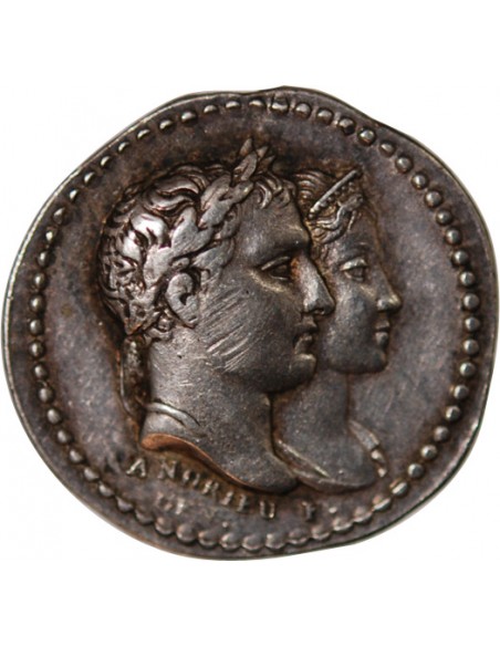 PREMIER EMPIRE - PETITE MEDAILLE ARGENT 1810 - Quinaire du mariage de Napoléon et Marie-Louise