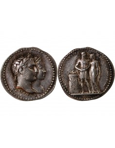 PREMIER EMPIRE - PETITE MEDAILLE ARGENT 1810 - Quinaire du mariage de Napoléon et Marie-Louise 2