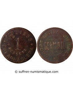 Espagne 1 peseta Cuivre 1935
