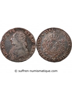 LOUIS XVI - ÉCU ARGENT AUX BRANCHES D'OLIVIER 1787 M TOULOUSE