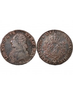 LOUIS XVI - ÉCU ARGENT AUX BRANCHES D'OLIVIER 1787 M TOULOUSE 2