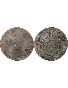 LOUIS XVI - ÉCU ARGENT AUX BRANCHES D'OLIVIER 1789 R ORLEANS 2