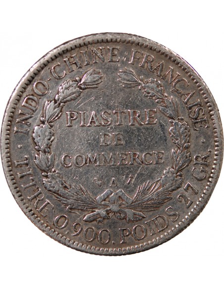 INDOCHINE FRANCAISE - PIASTRE DE COMMERCE ARGENT 1895 PARIS