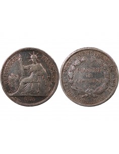 INDOCHINE FRANCAISE - PIASTRE DE COMMERCE ARGENT 1895 PARIS 2