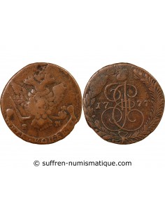 RUSSIE, CATHERINE II - 5 KOPECKS 1777 EM