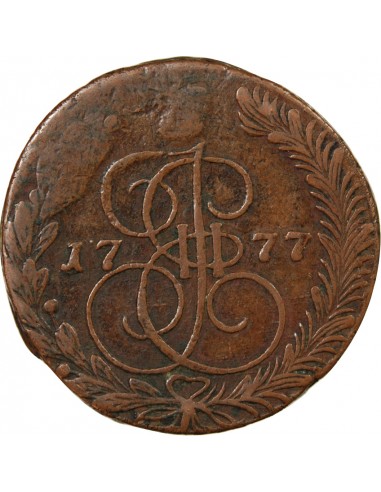 RUSSIE, CATHERINE II - 5 KOPECKS 1777 EM