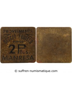 Espagne 2 pesetas Laiton 1931-1939