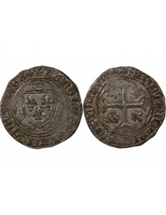 CHARLES VII - BLANC A LA COURONNE 1422 / 1461 LAON 2