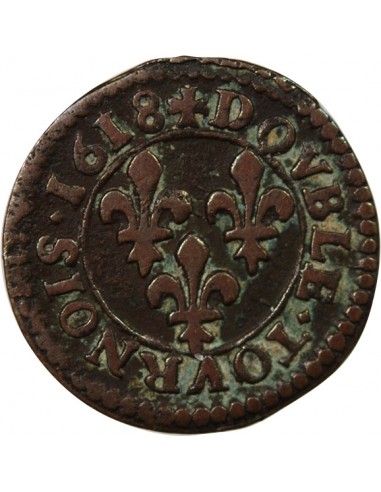 LOUIS XIII - DOUBLE TOURNOIS 1618 D LYON