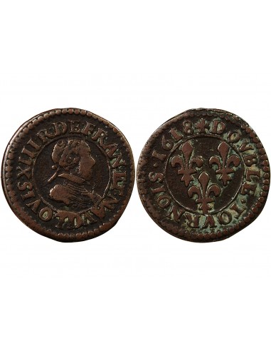 LOUIS XIII - DOUBLE TOURNOIS 1618 D LYON