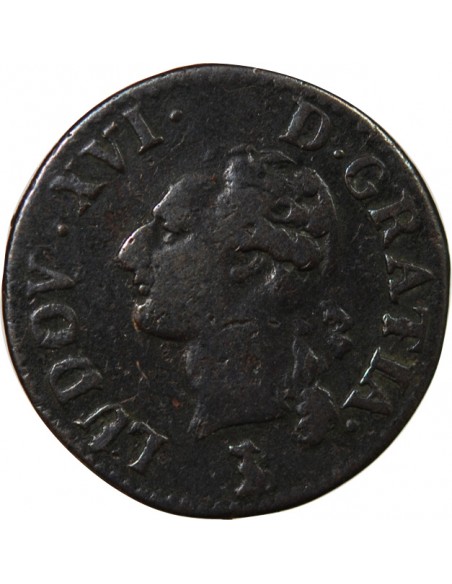 LOUIS XVI - LIARD A L'ECU 1785 T NANTES