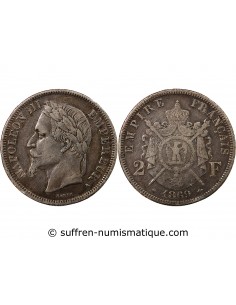 NAPOLEON III - 2 FRANCS ARGENT 1869 A PARIS