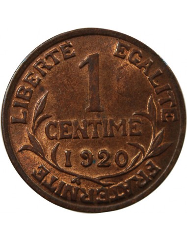 1 centime Bronze 1920 A Paris