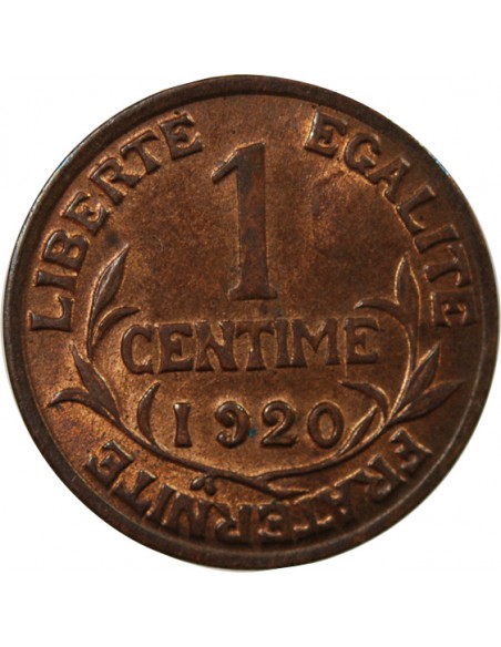 1 centime Bronze 1920 A Paris