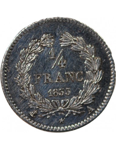 LOUIS PHILIPPE﻿ - 1/4 FRANC ARGENT 1833 A PARIS