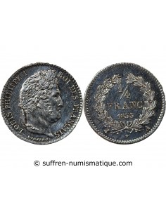 LOUIS PHILIPPE﻿ - 1/4 FRANC ARGENT 1833 A PARIS