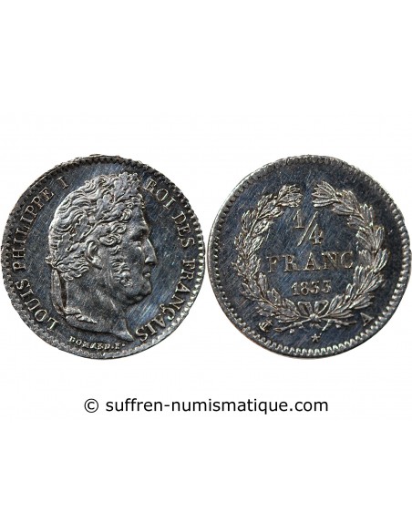 LOUIS PHILIPPE﻿ - 1/4 FRANC ARGENT 1833 A PARIS