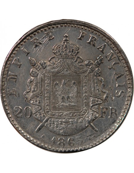 NAPOLEON III - 20 FRANCS PLATINE 1865 A PARIS - FAUX D'EPOQUE
