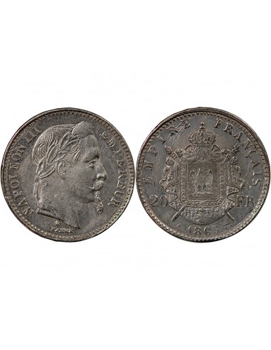 NAPOLEON III - 20 FRANCS PLATINE 1865 A PARIS - FAUX D'EPOQUE