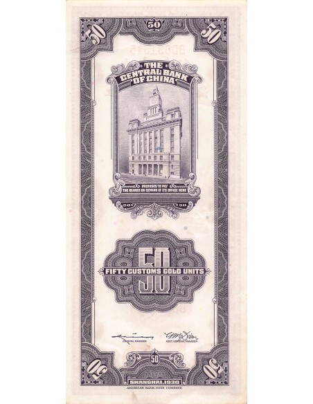 CHINE, SUN YAT-SEN - 50 GOLD UNITS 1930 SHANGHAI - SUP+