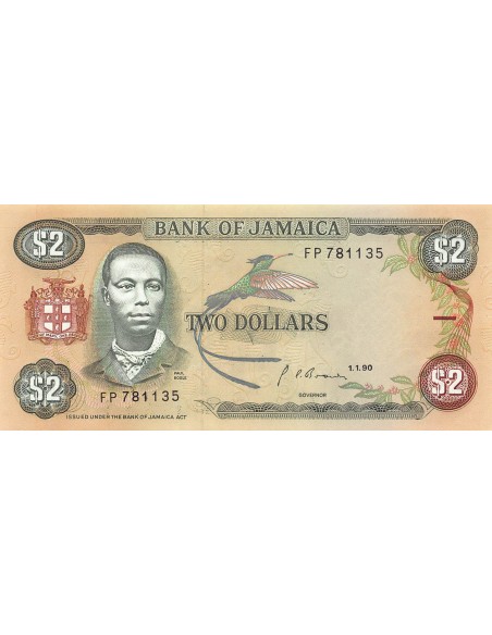 JAMAIQUE, PAUL BOGLE - 2 DOLLARS 1990 - SPL