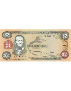 JAMAIQUE, PAUL BOGLE - 2 DOLLARS 1990 - SPL 2