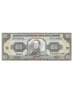 EQUATEUR, SIMON BOLIVAR - 100 SUCRES 1992 - SPL 2
