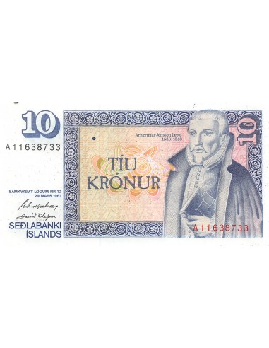 ISLANDE, ARNGRIMUR JONNSON - 10 KRONUR - P.NEUF