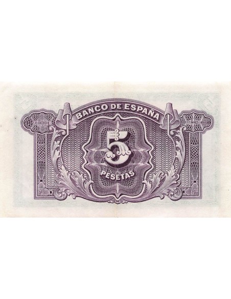 ESPAGNE - 5 PESETAS 1935 - TTB+