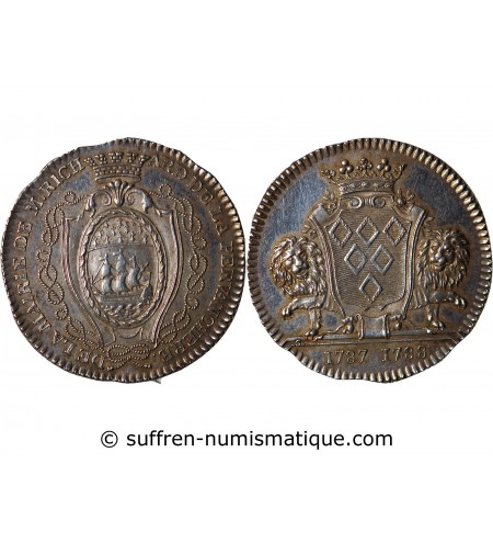 MAIRE DE NANTES - PIERRE RICHARD DE LA PERVENCHERE JETON ARGENT 1788
