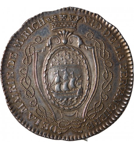MAIRE DE NANTES - PIERRE RICHARD DE LA PERVENCHERE JETON ARGENT 1788