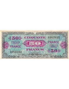 IMPRESSION AMERICAINE, FRANCE - 50 FRANCS 1944 SANS SERIE - TB+ 2