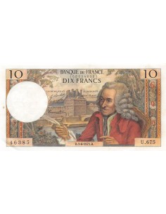 FRANCE, VOLTAIRE - 10 FRANCS 03/06/1971 - SÉRIE U.675 - SUP+ 2