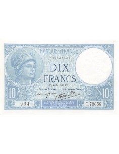FRANCE - 10 FRANCS MINERVE 06/07/1939 - SUP+ 2