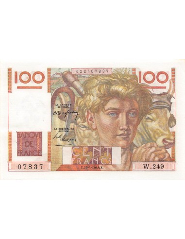 FRANCE, JEUNE PAYSAN - 100 FRANCS 29/04/1948 - SÉRIE W.249 - SUP+