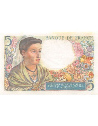 FRANCE - 5 FRANCS BERGER 25/11/1943 - SÉRIE E.83 - SPL
