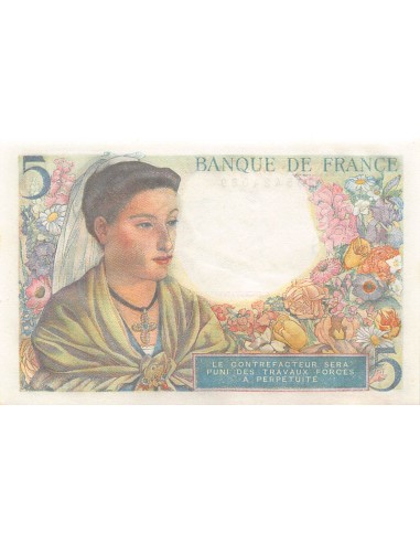 FRANCE - 5 FRANCS BERGER 25/11/1943 - SÉRIE E.83 - P.NEUF
