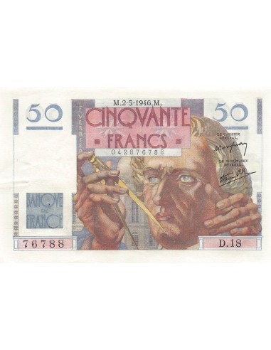 FRANCE - 50 FRANCS LE VERRIER 02/05/1946 - SÉRIE D.18 - PSUP